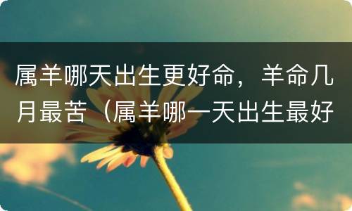 属羊哪天出生更好命，羊命几月最苦（属羊哪一天出生最好命）