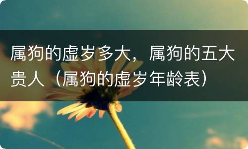 属狗的虚岁多大，属狗的五大贵人（属狗的虚岁年龄表）