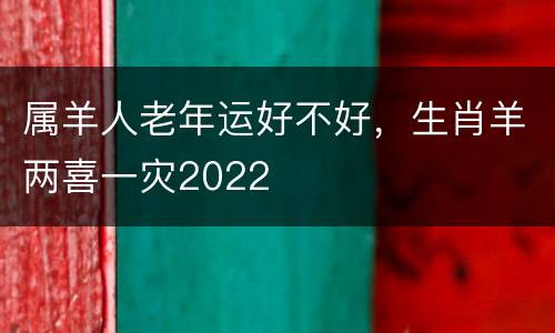 属羊人老年运好不好，生肖羊两喜一灾2022