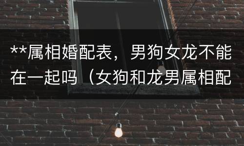 **属相婚配表，男狗女龙不能在一起吗（女狗和龙男属相配婚姻如何）