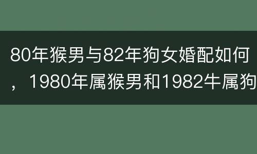 80年猴男与82年狗女婚配如何，1980年属猴男和1982牛属狗女相配