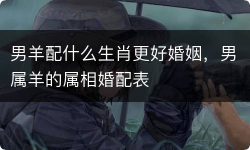 男羊配什么生肖更好婚姻，男属羊的属相婚配表