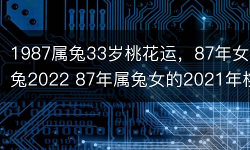 1987属兔33岁桃花运，87年女兔2022 87年属兔女的2021年桃花运如何
