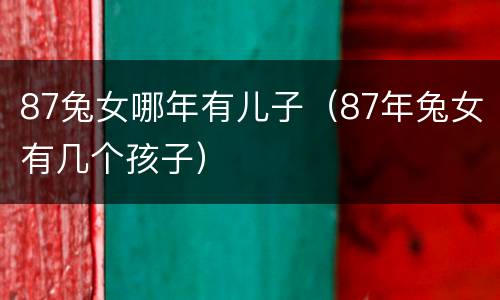 87兔女哪年有儿子（87年兔女有几个孩子）