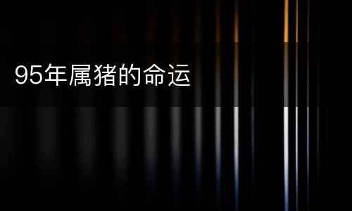 95年属猪的命运