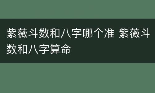 紫薇斗数和八字哪个准 紫薇斗数和八字算命