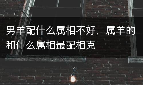 男羊配什么属相不好，属羊的和什么属相最配相克