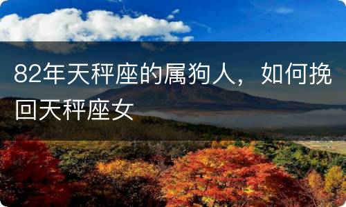 82年天秤座的属狗人，如何挽回天秤座女