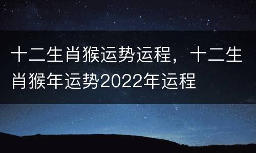 十二生肖猴运势运程，十二生肖猴年运势2022年运程