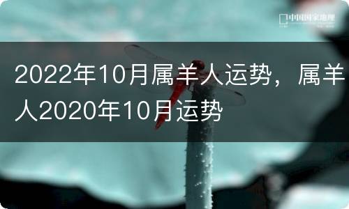 2022年10月属羊人运势，属羊人2020年10月运势