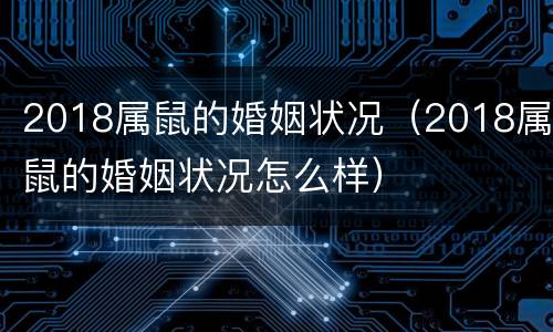 2018属鼠的婚姻状况（2018属鼠的婚姻状况怎么样）
