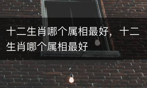 十二生肖哪个属相最好，十二生肖哪个属相最好