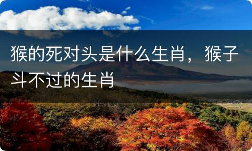 猴的死对头是什么生肖，猴子斗不过的生肖