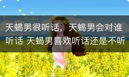 天蝎男很听话，天蝎男会对谁听话 天蝎男喜欢听话还是不听话的