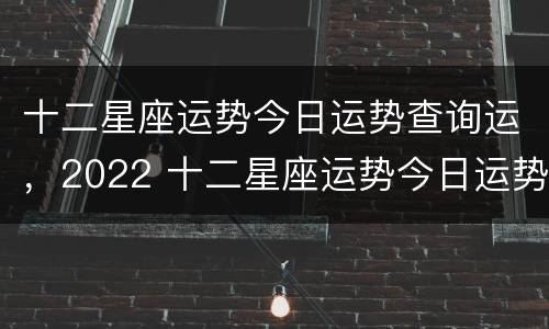 十二星座运势今日运势查询运，2022 十二星座运势今日运势查询运天蝎