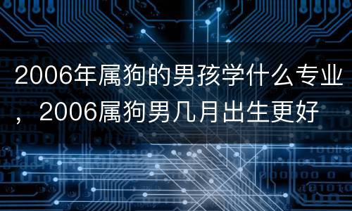 2006年属狗的男孩学什么专业，2006属狗男几月出生更好
