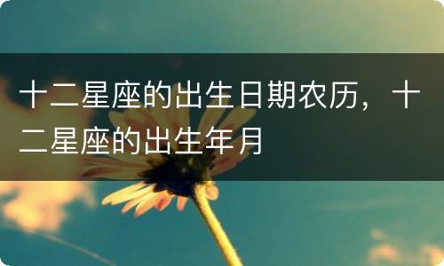 十二星座的出生日期农历，十二星座的出生年月