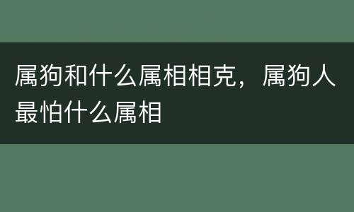 属狗和什么属相相克，属狗人最怕什么属相