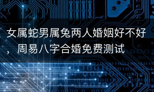 女属蛇男属兔两人婚姻好不好，周易八字合婚免费测试