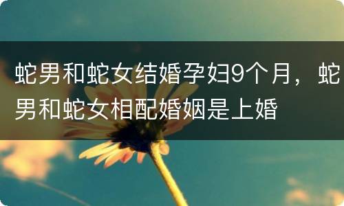 蛇男和蛇女结婚孕妇9个月，蛇男和蛇女相配婚姻是上婚