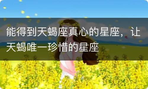 能得到天蝎座真心的星座，让天蝎唯一珍惜的星座