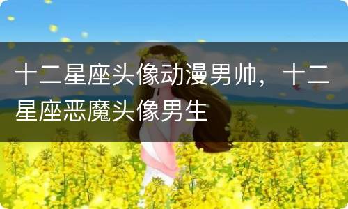 十二星座头像动漫男帅，十二星座恶魔头像男生