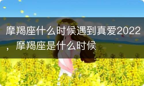 摩羯座什么时候遇到真爱2022，摩羯座是什么时候