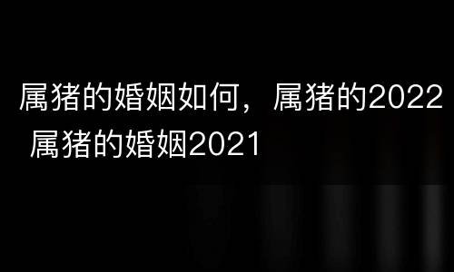 属猪的婚姻如何，属猪的2022 属猪的婚姻2021