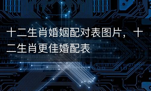 十二生肖婚姻配对表图片，十二生肖更佳婚配表