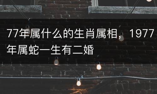 77年属什么的生肖属相，1977年属蛇一生有二婚