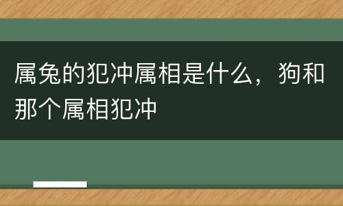 属兔的犯冲属相是什么，狗和那个属相犯冲
