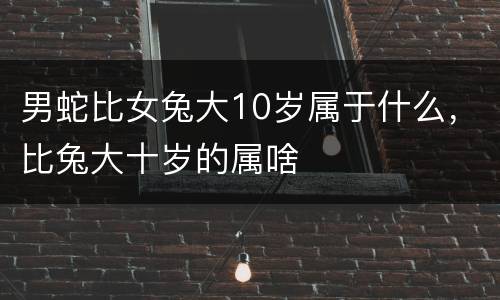 男蛇比女兔大10岁属于什么，比兔大十岁的属啥