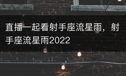 直播一起看射手座流星雨，射手座流星雨2022