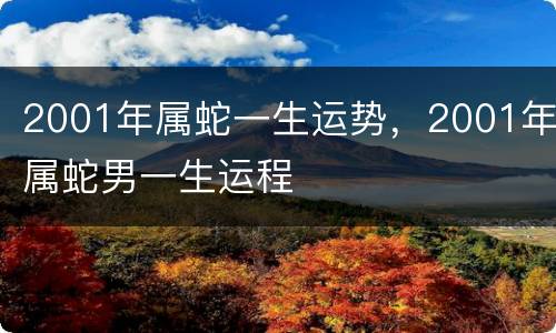 2001年属蛇一生运势，2001年属蛇男一生运程