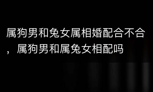 属狗男和兔女属相婚配合不合，属狗男和属兔女相配吗
