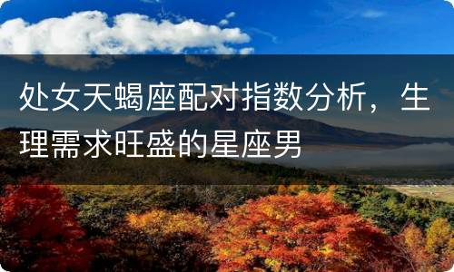 处女天蝎座配对指数分析，生理需求旺盛的星座男