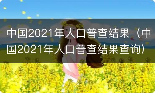中国2021年人口普查结果（中国2021年人口普查结果查询）