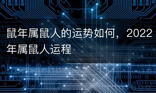 鼠年属鼠人的运势如何，2022年属鼠人运程