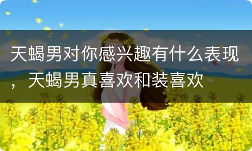 天蝎男对你感兴趣有什么表现，天蝎男真喜欢和装喜欢