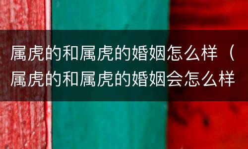 属虎的和属虎的婚姻怎么样（属虎的和属虎的婚姻会怎么样）