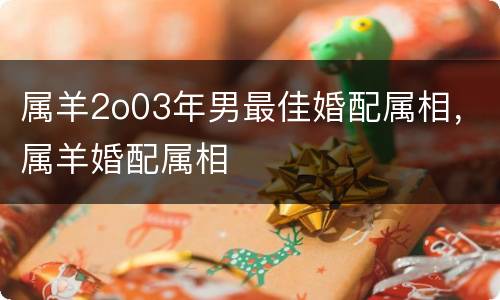 属羊2o03年男最佳婚配属相，属羊婚配属相