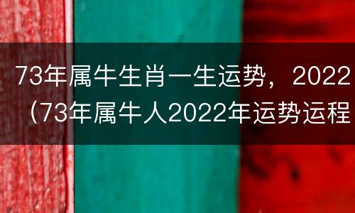 73年属牛生肖一生运势，2022（73年属牛人2022年运势运程每月运程）