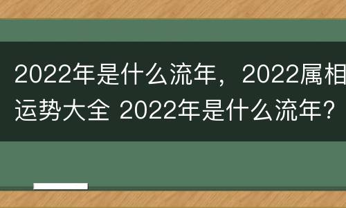 2022年是什么流年，2022属相运势大全 2022年是什么流年?