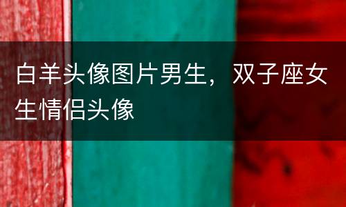 白羊头像图片男生，双子座女生情侣头像