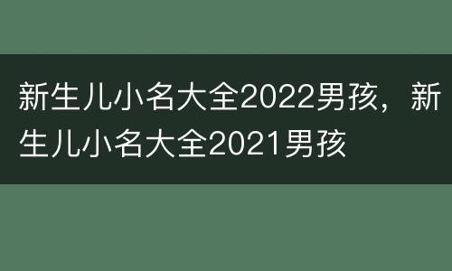 新生儿小名大全2022男孩，新生儿小名大全2021男孩