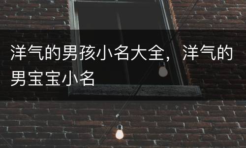 洋气的男孩小名大全，洋气的男宝宝小名