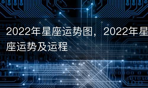 2022年星座运势图，2022年星座运势及运程