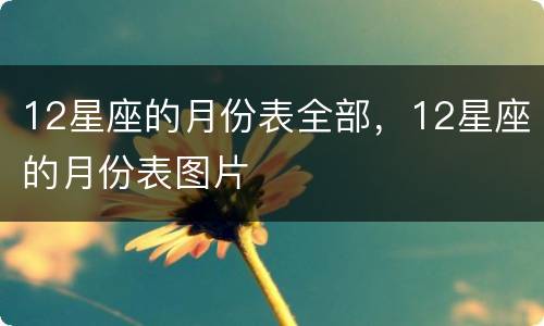 12星座的月份表全部，12星座的月份表图片