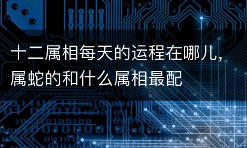 十二属相每天的运程在哪儿，属蛇的和什么属相最配