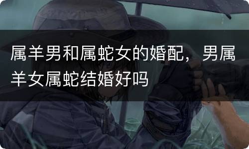 属羊男和属蛇女的婚配，男属羊女属蛇结婚好吗